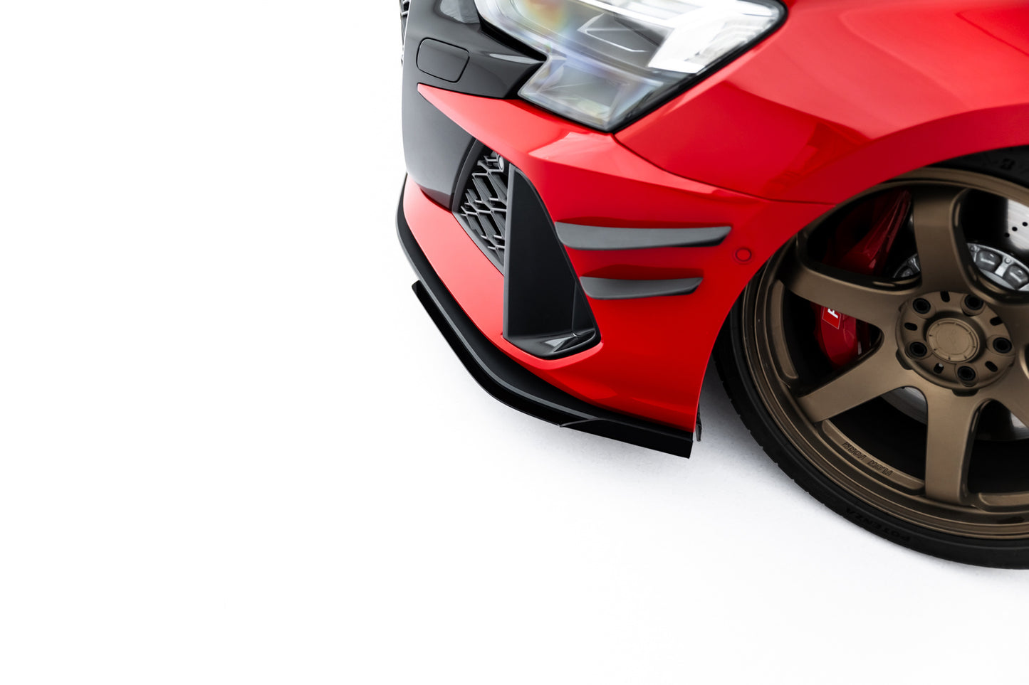 💫ART.8995 Street Pro Front Splitter + Flaps Audi RS3 Sedan 8Y Facelift💫