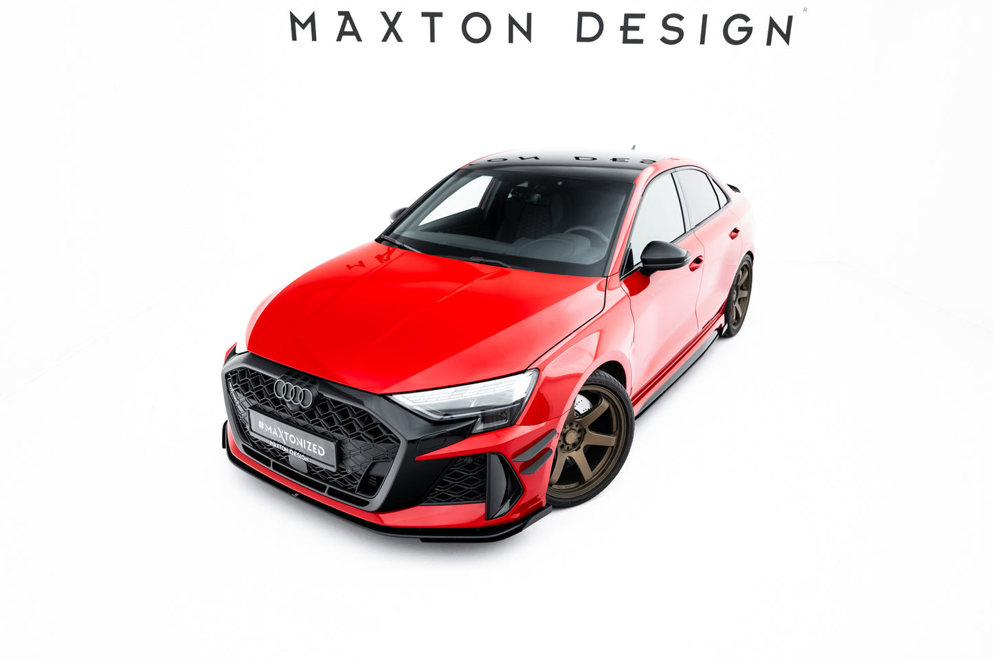 💫ART.8995 Street Pro Front Splitter + Flaps Audi RS3 Sedan 8Y Facelift💫