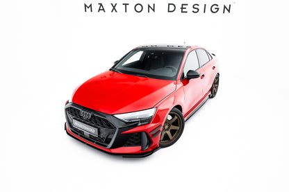 💫ART.8995 Street Pro Front Splitter + Flaps Audi RS3 Sedan 8Y Facelift💫