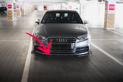 😎Splitter anteriore Street Pro + alette adatto per Audi S3/A3 S-Line Sedan 8V😎