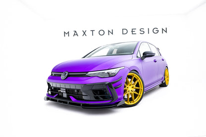 💫ART.9010 Street Pro Splitter Anteriore + Flaps VW Golf R HB Mk8 Facelift💫