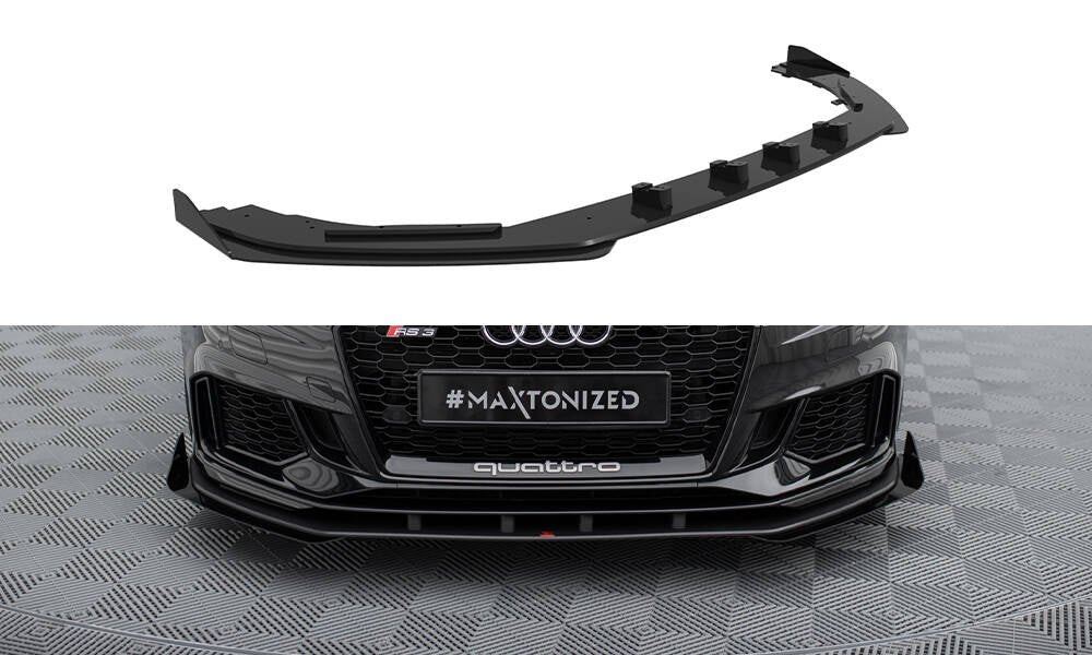 STREET PRO SPLITTER ANTERIORE adatto per V.1 + FLAPS AUDI RS3 BERLINA 8V FACELIFT 2017-2020