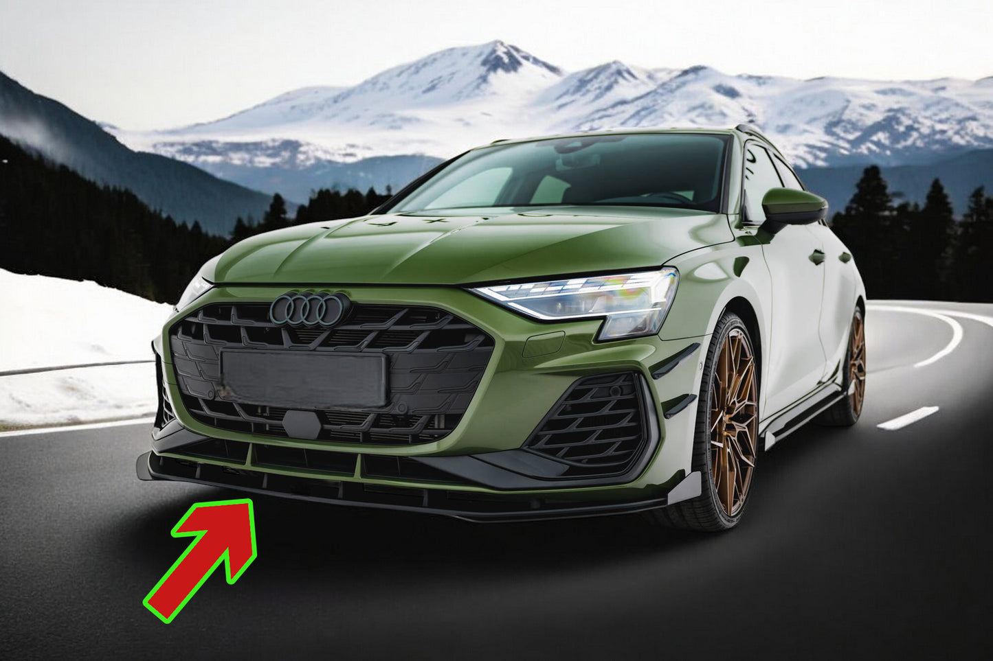 🔥Front splitter Street Pro V.1+flap Audi S3 Sportback/A3 S-line Sportback🔥