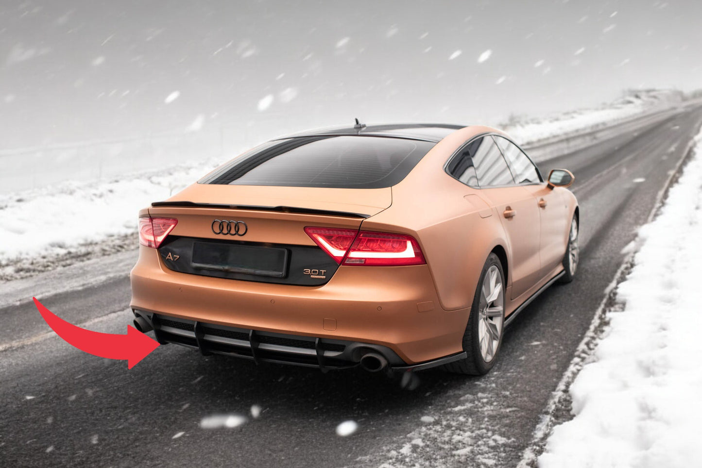 😍Diffusore posteriore Street Pro Adatto Per Audi A7 S-Line C7😍