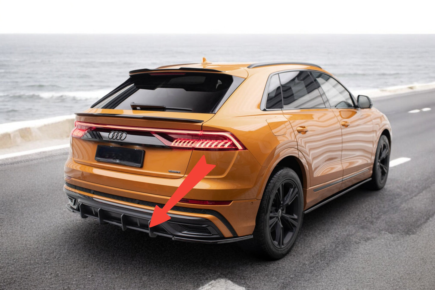 😎Diffusore posteriore Street Pro Adatto Per Audi Q8 S-Line Mk1😎