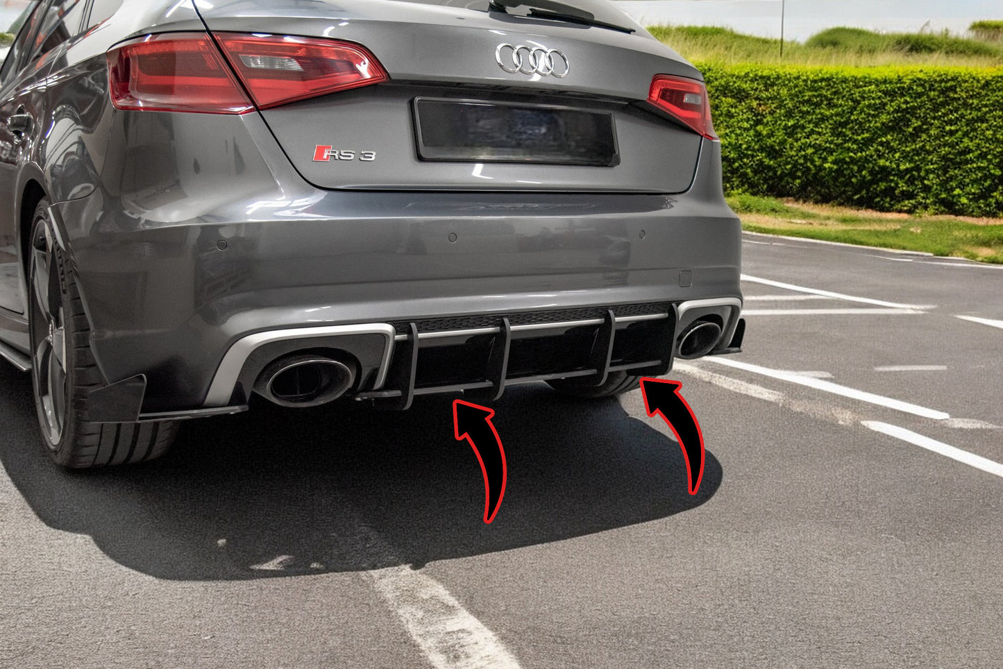 🔥Diffusore posteriore nero luci V.1 adatto per Audi RS3 8V Sportback🔥