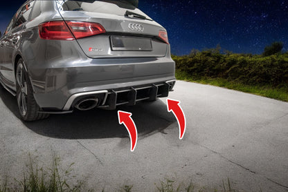 🔥Diffusore posteriore nero luci V.2 adatto per Audi RS3 8V Sportback🔥