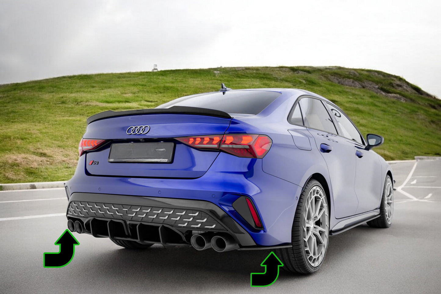 ⭐Splitter Laterali Posteriori Street Pro Audi S3 Berlina 8Y Facelift⭐