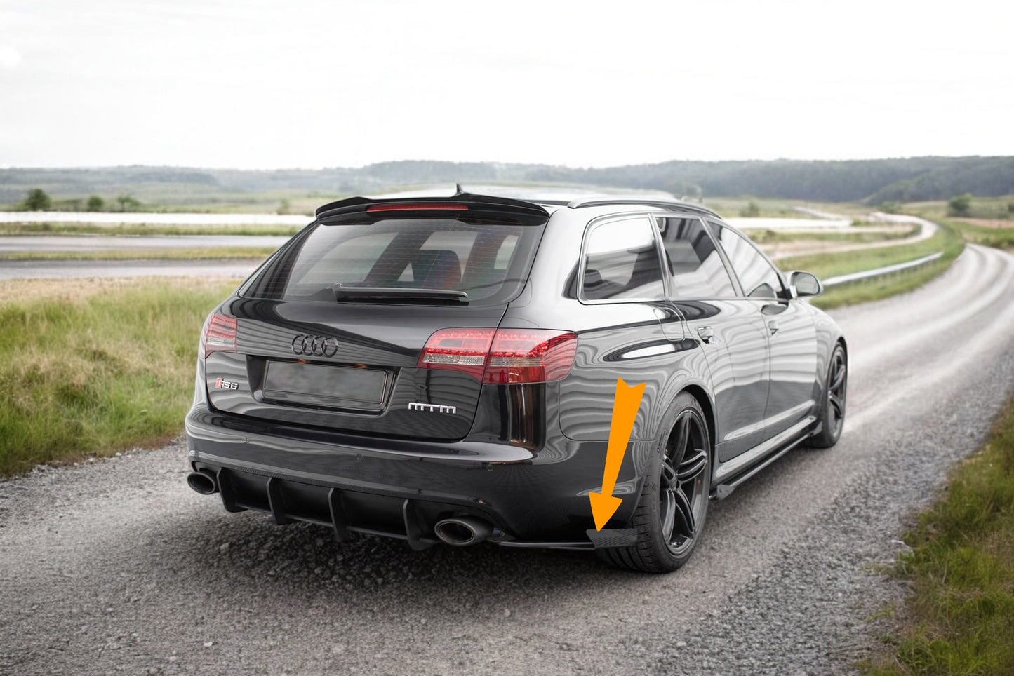 😍Street Pro Rear Side Splitter+Fins Suitable for Audi RS6 Avant C6😍