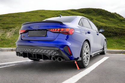 😎Splitter laterali posteriori Street Pro + flap per Audi S3 Sedan 8Y Facelift😎
