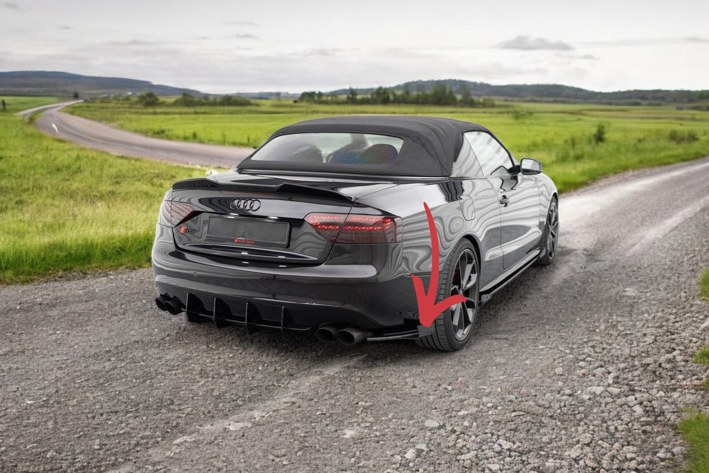 😍Street Pro rear splitter+flap suitable for Audi S5/A5 S-Line Coupé😍