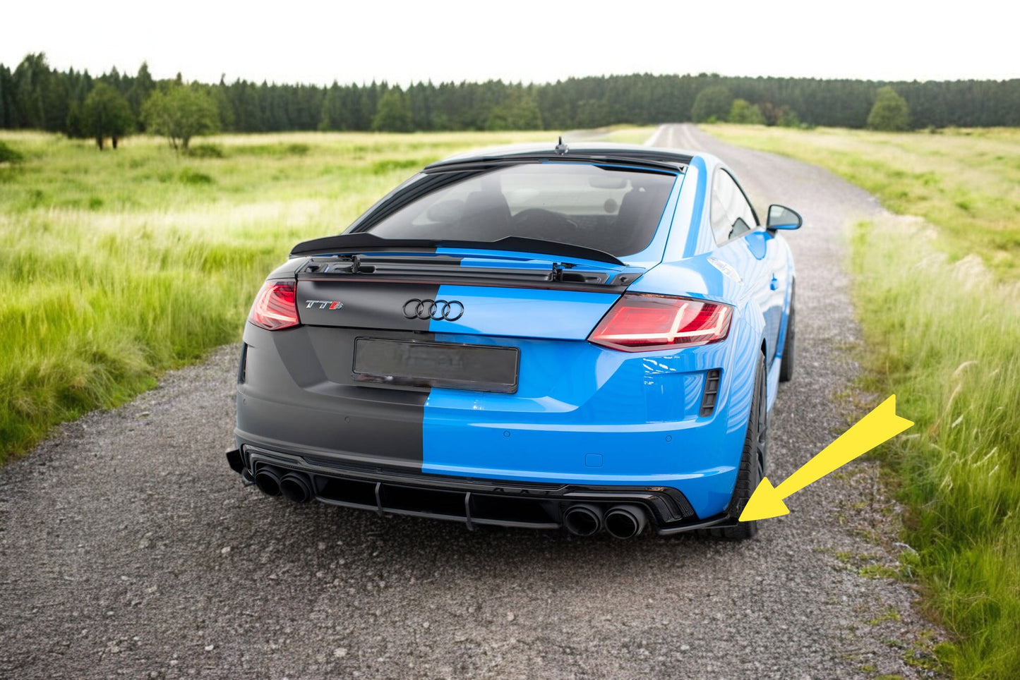 😍Splitter laterali posteriori Street Pro + flap per Audi TT S 8S Facelift😍