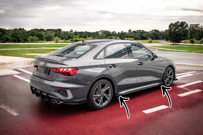 ⭐Minigonne laterali Street Pro+flap adatto per Audi S3/A3 S-Line 8Y/8Y Facelift⭐