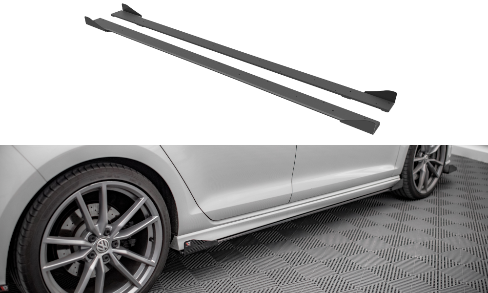 STREET PRO MINIGONNE LATERALI DIFFUSORI + ALETTE ADATTE PER VOLKSWAGEN GOLF R MK7 2013-2016