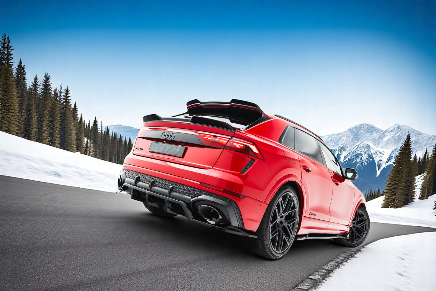 ⭐Tappo spoiler superiore 3D Adatto Per Audi RSQ8 Mk1 Facelift⭐