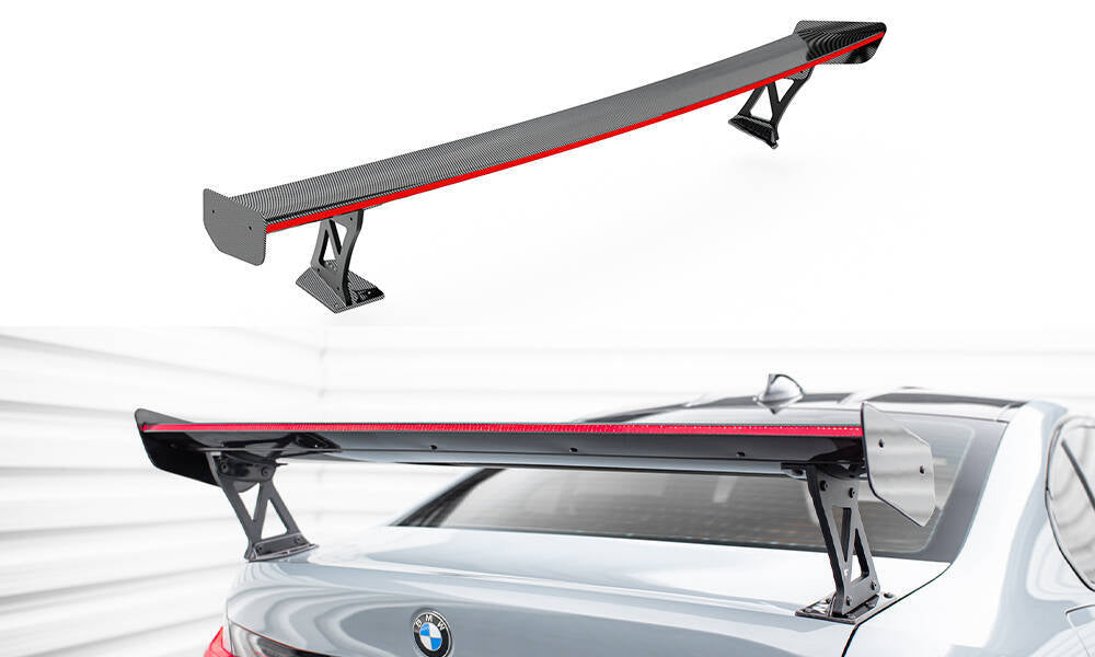 SPOILER IN CARBONIO CON STAFFE ESTERNE MONTANTI + LED adatto per BMW M3 G80  (2021 - )