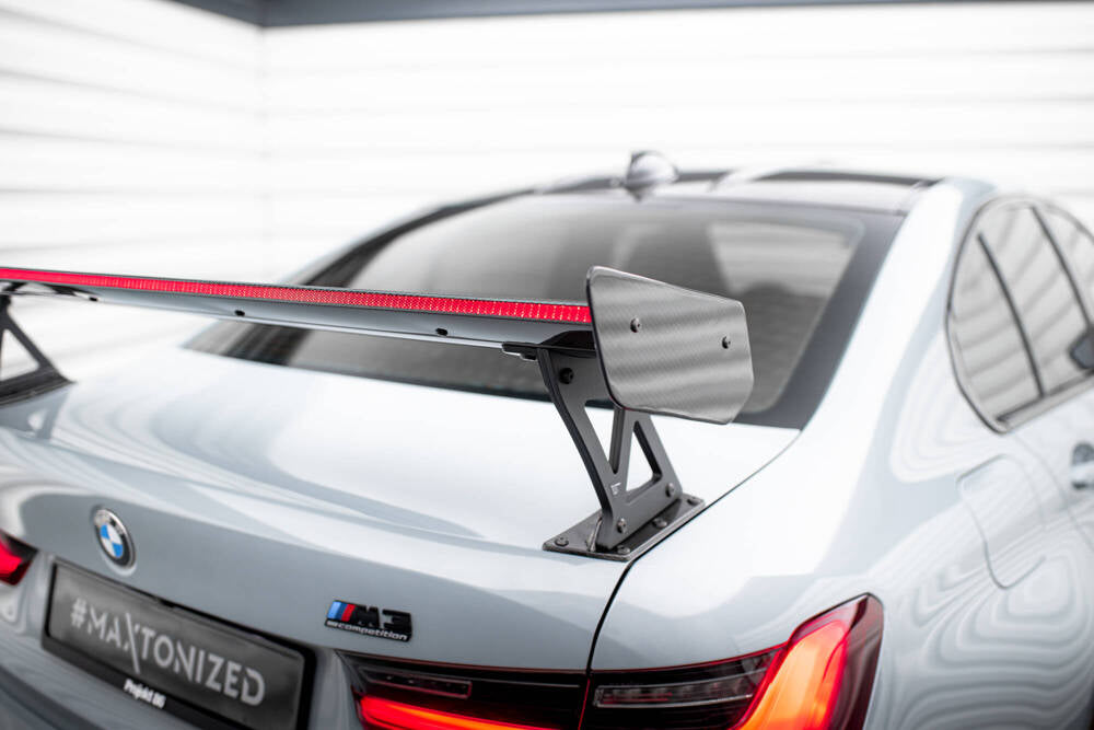 SPOILER IN CARBONIO CON STAFFE ESTERNE MONTANTI + LED adatto per BMW M3 G80  (2021 - )