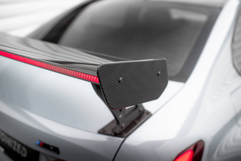 SPOILER IN CARBONIO CON STAFFE ESTERNE MONTANTI + LED adatto per BMW M3 G80  (2021 - )