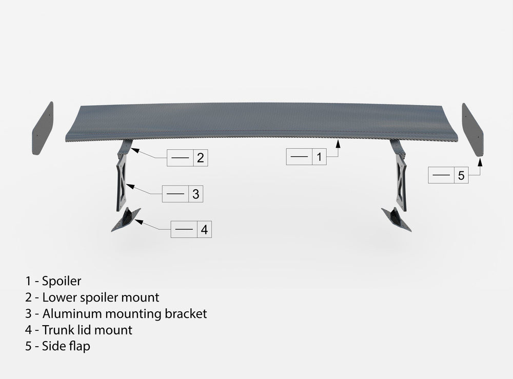 SPOILER IN CARBONIO CON STAFFE INTERNE MONTANTI + LED COMPATIBILI PER BMW M3 G80