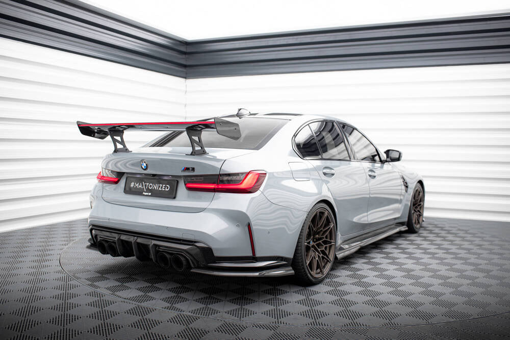 SPOILER IN CARBONIO CON STAFFE INTERNE MONTANTI + LED COMPATIBILI PER BMW M3 G80