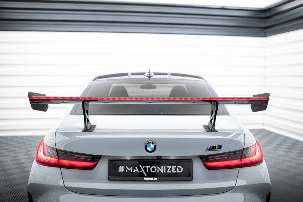SPOILER IN CARBONIO CON STAFFE INTERNE MONTANTI + LED COMPATIBILI PER BMW M3 G80