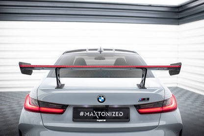 SPOILER IN CARBONIO CON STAFFE INTERNE MONTANTI + LED COMPATIBILI PER BMW M3 G80