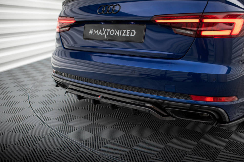SPLITTER POSTERIORE CENTRALE (CON BARRE VERTICALI) adatto per AUDI A4 COMPETITION B9 2019