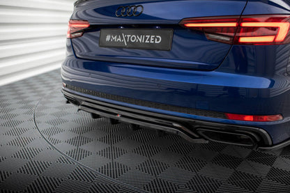 SPLITTER POSTERIORE CENTRALE (CON BARRE VERTICALI) adatto per AUDI A4 COMPETITION B9 2019