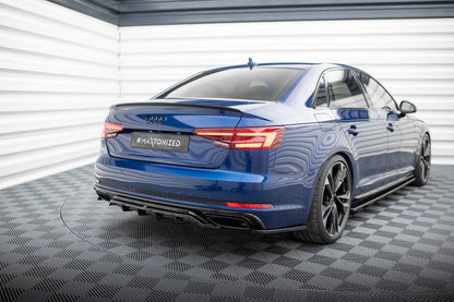 SPLITTER POSTERIORE CENTRALE (CON BARRE VERTICALI) adatto per AUDI A4 COMPETITION B9 2019