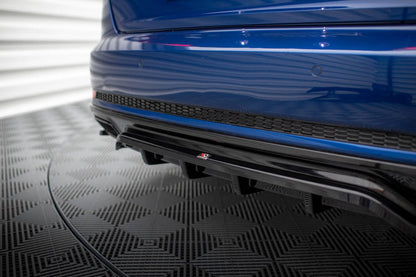 SPLITTER POSTERIORE CENTRALE (CON BARRE VERTICALI) adatto per AUDI A4 COMPETITION B9 2019