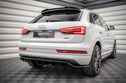 SPLITTER POSTERIORE CENTRALE (CON BARRE VERTICALI) adatto compatibile per AUDI Q3 8U FACELIFT