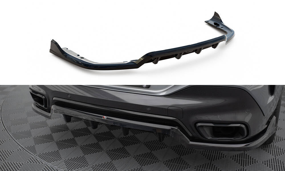 SPLITTER POSTERIORE CENTRALE (CON BARRE VERTICALI)adatto per  V.2 BMW X6 M-PACK G06 FACELIFT