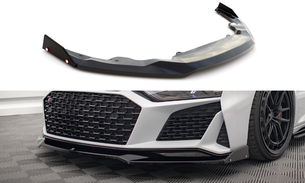 SPLITTER ANTERIORE V.3 + FLAPS ADATTO PER  AUDI R8 MK2 FACELIFT  2018-2023