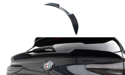 SPOILER COFANO ADATTA A ALFA ROMEO STELVIO SPORTIVO IN ABS NERO LUCIDO VELOCE ..