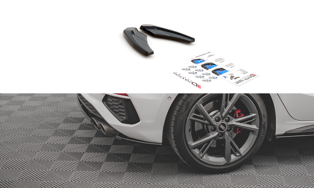 REAR SIDE SPLITTERS V.1 AUDI S3 SPORTBACK 8Y PRODUCT CODE: AU-A3-8Y-SLINE-RSD1G