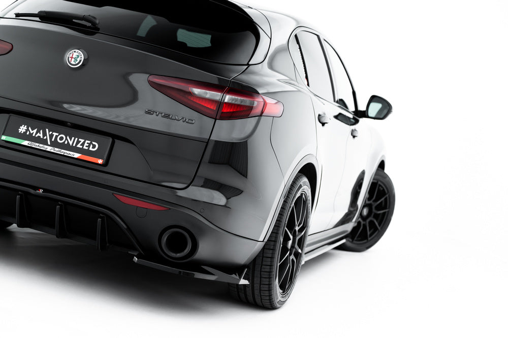 🔥ART.9522 DIFFUSORE +SPLITTER LATERALI 3 PEZZI NERO LUCIDO ALFA ROMEO STELVIO🔥