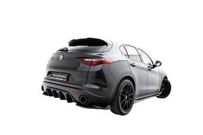 🔥ART.9522 DIFFUSORE +SPLITTER LATERALI 3 PEZZI NERO LUCIDO ALFA ROMEO STELVIO🔥