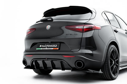 🔥ART.9522 DIFFUSORE +SPLITTER LATERALI 3 PEZZI NERO LUCIDO ALFA ROMEO STELVIO🔥