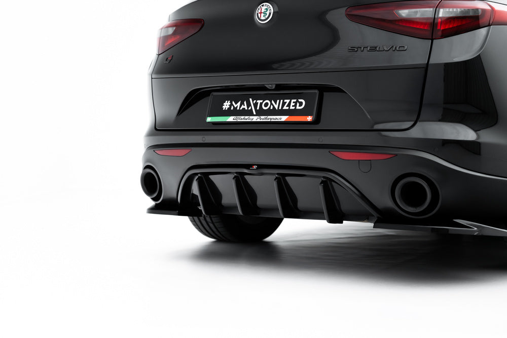 🔥ART.9522 DIFFUSORE +SPLITTER LATERALI 3 PEZZI NERO LUCIDO ALFA ROMEO STELVIO🔥