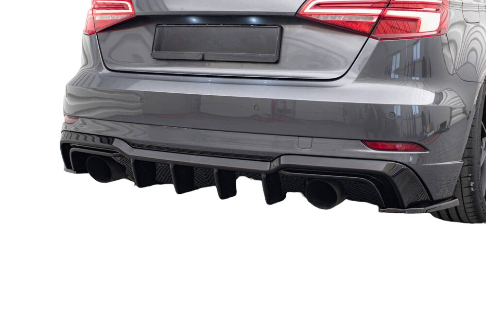 DIFFUSORE ADATTO PER AUDI A3 S-LINE SPORTACK SCARICHI SINGOLI SU ENTRAMBI I LATI
