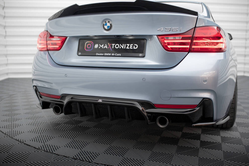 DIFFUSORE POSTERIORE ADATTO PER BMW 4 COUPÉ / GRAN COUPE M-PACK F32 / F36 (VERSIONE CON SCARICO SU ENTRAMBI I LATI)