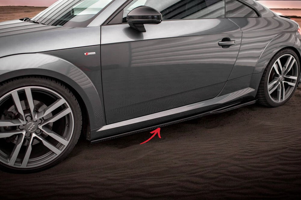 ✨MINIGONNE LATERALI COMPATIBILI PER Audi TT S-Line nero lucido ABS 2014-2018✨