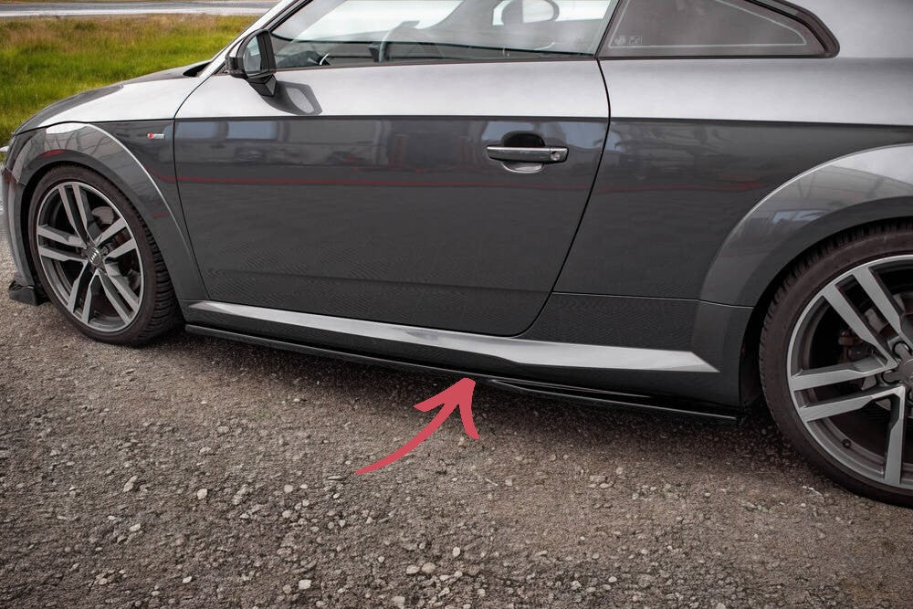 ✨MINIGONNE LATERALI COMPATIBILI PER Audi TT S-Line nero lucido ABS 2014-2018✨