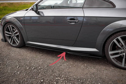 ✨MINIGONNE LATERALI COMPATIBILI PER Audi TT S-Line nero lucido ABS 2014-2018✨