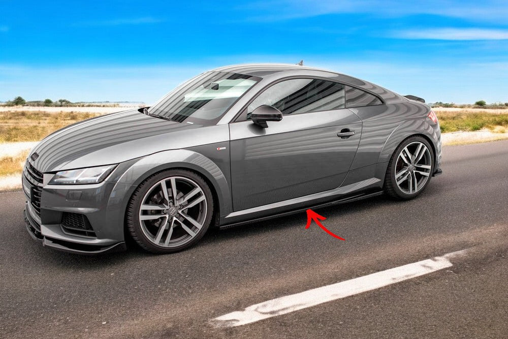 ✨MINIGONNE LATERALI COMPATIBILI PER Audi TT S-Line nero lucido ABS 2014-2018✨