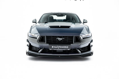 🔥ART.8933 SPLITTER ANTERIORE STREET PRO + ALETTE PER FORD MUSTANG DARK HORSE 🔥