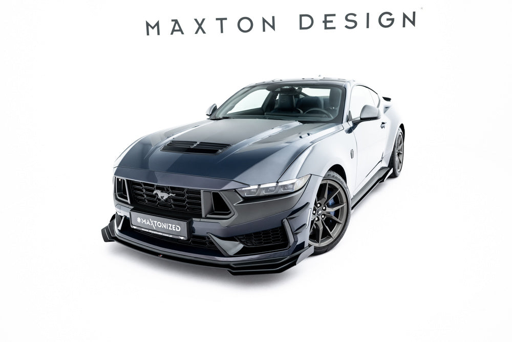 🔥ART.8933 SPLITTER ANTERIORE STREET PRO + ALETTE PER FORD MUSTANG DARK HORSE 🔥