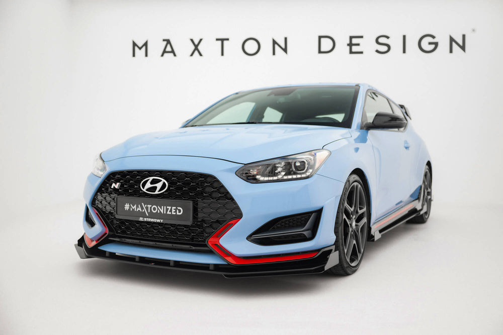 🔥ART.8992 SPLITTER ANTERIORE STREET PRO + ALETTE PER HYUNDAI VELOSTER N Mk2🔥