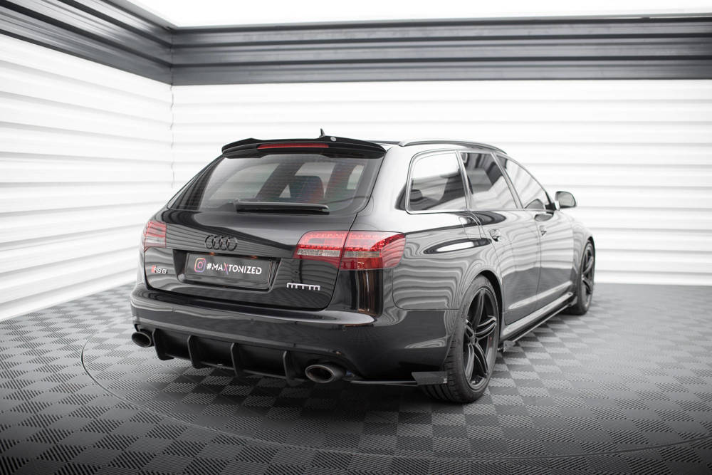 STREET PRO SPLITTER POSTERIORI + FLAPS ADDTO COMPATIBILE PER AUDI RS6 AVANT C6 (2007 - 2010 )