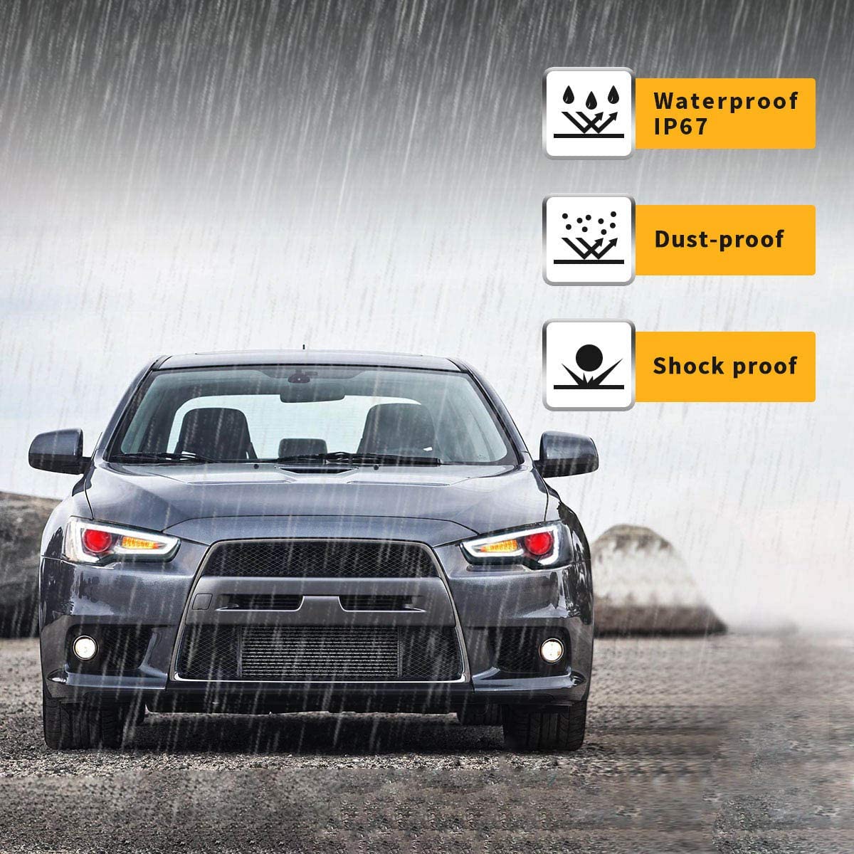 Fari per proiettori Demon Eye per Mitsubishi Lancer EVO X 2008-2018 (proiettore a doppio raggio. Versioni LHD e RHD)